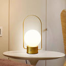 Gold Portable Rechargeable LED Lantern Lamp - Touch Control 3-Color Dimmable Desk Light