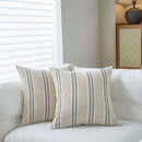 Textured Vertical Striped Pillowcases - Scandinavian Home Decor Accents (Blue Stripes Pair - 45x45cm)