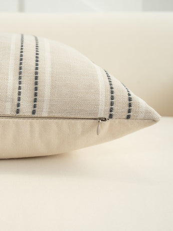 Textured Vertical Striped Pillowcases - Scandinavian Home Decor Accents (Grey Stripes Pair - 45x45cm)