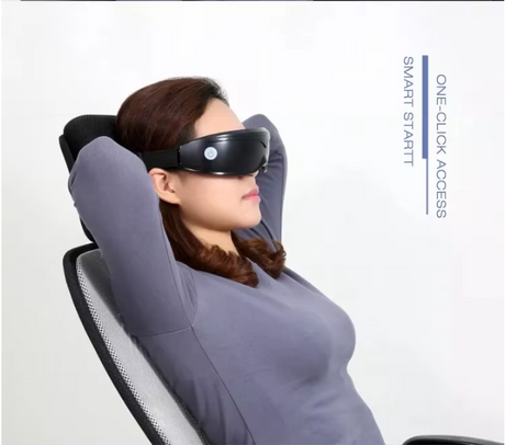 Black Touch-Control Rechargeable Heated  Eye Massager for Daily Use