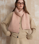 Pale pinkish gray Soft Wool Blend Knitted Scarf Women Men Winter Pure Color Neck Wrap (157x22cm)