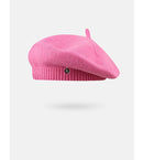 Pink Vintage Inspired Knitted Beret - Stretchy & Comfortable Wool Blend Cap