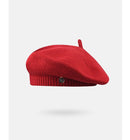 Red Vintage Inspired Knitted Beret - Stretchy & Comfortable Wool Blend Cap