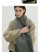 Grey Elegant Color Block Striped Scarf -Men's & Women's Versatile, Winter Warmth 165x29cm