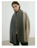 Grey Elegant Color Block Striped Scarf -Men's & Women's Versatile, Winter Warmth 165x29cm