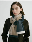 Green Elegant Color Block Striped Scarf -Men's & Women's Versatile, Winter Warmth 165x29cm