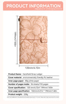 Light blue 2-Pack Vintage Floral Embossed PU Leather Journals - 192 Pages Each