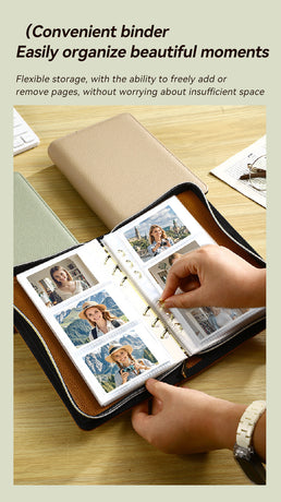 Pink PU Leather Zippered Photo Album - Holds 240 3 Prints