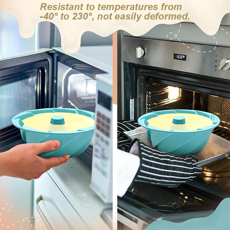 Green Non-Stick Silicone Cyclone Cake Pan Set (10 Molds) - Perfect for Desserts