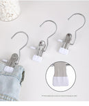 White Stainless Steel Hanging Clips (35 PCS) - Strong Grip for Pants, Hats, Socks, Laundry