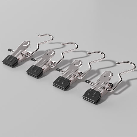 Black Stainless Steel Hanging Clips (35 PCS) - Strong Grip for Pants, Hats, Socks, Laundry