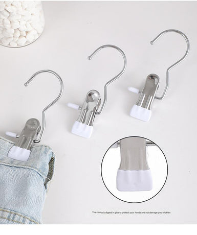 Black Stainless Steel Hanging Clips (35 PCS) - Strong Grip for Pants, Hats, Socks, Laundry