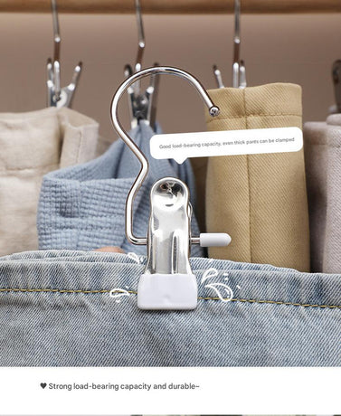 Gray Stainless Steel Hanging Clips (35 PCS) - Strong Grip for Pants, Hats, Socks, Laundry