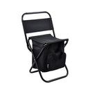 Foldable Camping Chair with Integrated 10L Insulated Cooler Bag - Black