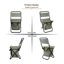 Foldable Camping Chair with Integrated 10L Insulated Cooler Bag - Black