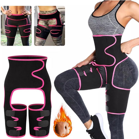 Black Women's 3-in-1 Body Shaper: Waist Cincher, Thigh Slimmer, Glute Lifter - Workout Gear (Size : L/XL)