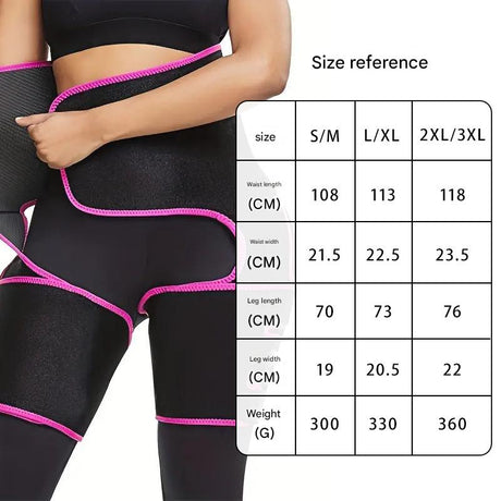 Pink Women's 3-in-1 Body Shaper: Waist Cincher, Thigh Slimmer, Glute Lifter - Workout Gear (Size : L/XL)