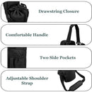 Black Portable Crossbody Water Bottle Holder with Multiple Pockets - Thermal Cooler Bag