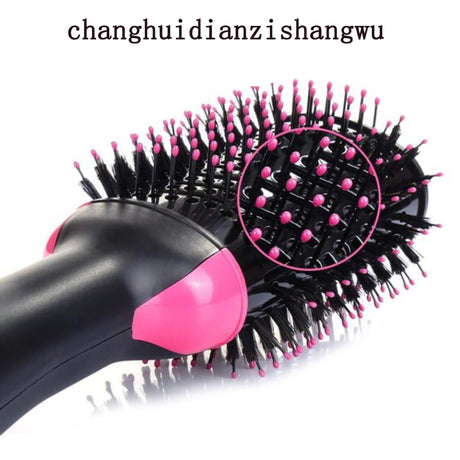 Gold 3-in-1 Hot Air Brush Hair Dryer & Styler - Volumizer, Straightener, Curler