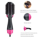 Purple 3-in-1 Hot Air Brush Hair Dryer & Styler - Volumizer, Straightener, Curler