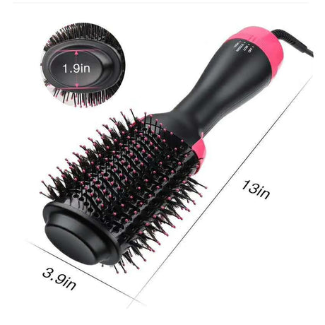 Purple 3-in-1 Hot Air Brush Hair Dryer & Styler - Volumizer, Straightener, Curler