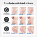 Black Rechargeable Electric Foot Grinder with Suction - Complete 10-Piece Pedicure Kit