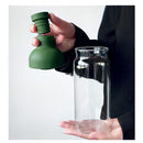 Style Cold Brew Bottle - 450ml Glass, Leak-Resistant Silicone Top Green Silicone Lid