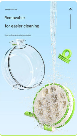 Red Portable Press-Release Ice Cube Maker Bottle - Makes 12 Cubes, Doubles as Bottle