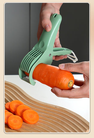 2 pcs Green 5-Blade Fruit & Vegetable Slicer for Crinkle Cuts - Kitchen Gadget