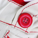 Red Cute Sailor Dog Outfit - Striped Shirt & Anchor Overalls for Small Dogs (Size : S )