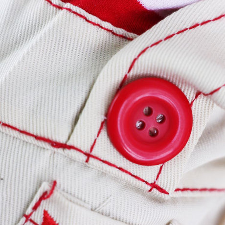 Red Cute Sailor Dog Outfit - Striped Shirt & Anchor Overalls for Small Dogs (Size : XXL )