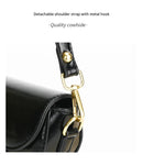 Silver Chic Saddle Crossbody Bag with Wide Guitar Strap - PU Leather