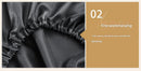 Black Silky Satin Pillowcase Pair - Smooth for Hair & Skin, Elastic Fitted (46x90+16cm)