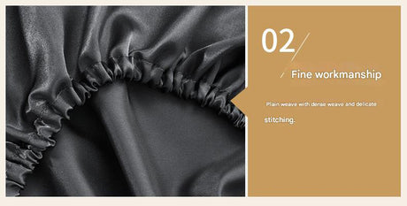 Black Silky Satin Pillowcase Pair - Smooth for Hair & Skin, Elastic Fitted (46x90+16cm)