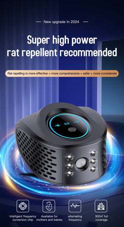 White Advanced Ultrasonic Pest Repeller - Multi-Wave Tech for Mice, Roaches, Mosquitoes