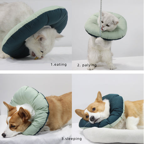Yellow Adjustable Soft Elizabethan Collar for Pets - Comfortable Recovery Aid - L