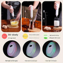 Black USB Rechargeable Milk Frother - 3-Speed Handheld Electric Whisk with Stand