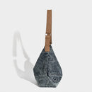 Washed Denim Tote Bag - Large Capacity Shoulder & Crossbody