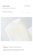 Unique Pleated Design Table Lamp - 3D Printed Washable Shade, Wooden Base, Adjustable LED (Small peach)