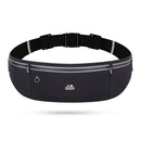 Black Adjustable Running Belt - Fits Large Phones, Reflective, Earphone Port