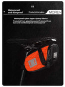 Green And Black Water-Resistant Bicycle Saddle Bag - 1.3L Reflective Seat Pack for Road & Mountain Bikes