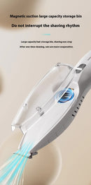 Blue Rechargeable Pet Grooming Clipper with Built-in Vacuum - Low Noise Hair Trimmer for Dogs & Cats