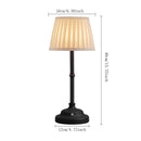 Black and White Elegant Rechargeable Fabric Shade LED Lamp - Cordless Touch Stepless Dimmable Table Light