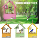 Yellow Charming Wooden House Hanging Bird Feeder - Attract Wild Birds to Your Garden
