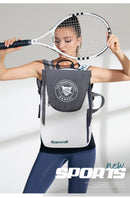 Blue and White Multifunctional Tennis & Badminton Backpack - Waterproof Racket Bag with Shoe Compartment