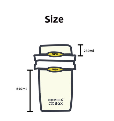 Yellow Portable Salad & Breakfast Cup On-the-Go - Dual Compartment Container with Spork