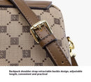 Brown Chic Checkered Mini Crossbody Phone Purse - PU Leather Vertical Shoulder Bag with Headphone Port