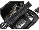 Black Premium Genuine Leather Double Zipper Key Case - Car & House Key Organizer Pouch
