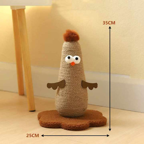 Pink Adorable Chick Cat Scratching Post - Durable Sisal Rope Scratcher Toy for Cats & Kittens