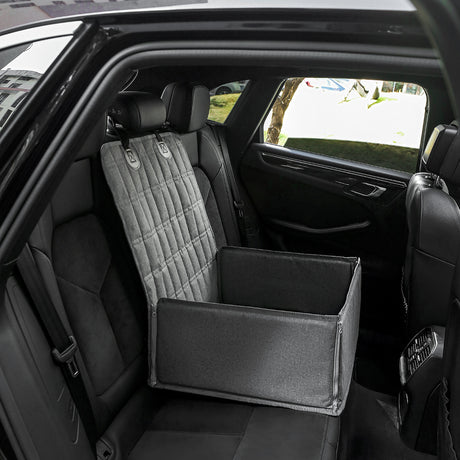 Black Waterproof Front Pet Car Seat Cover - Non-Slip Dog Booster Seat Protector Mat